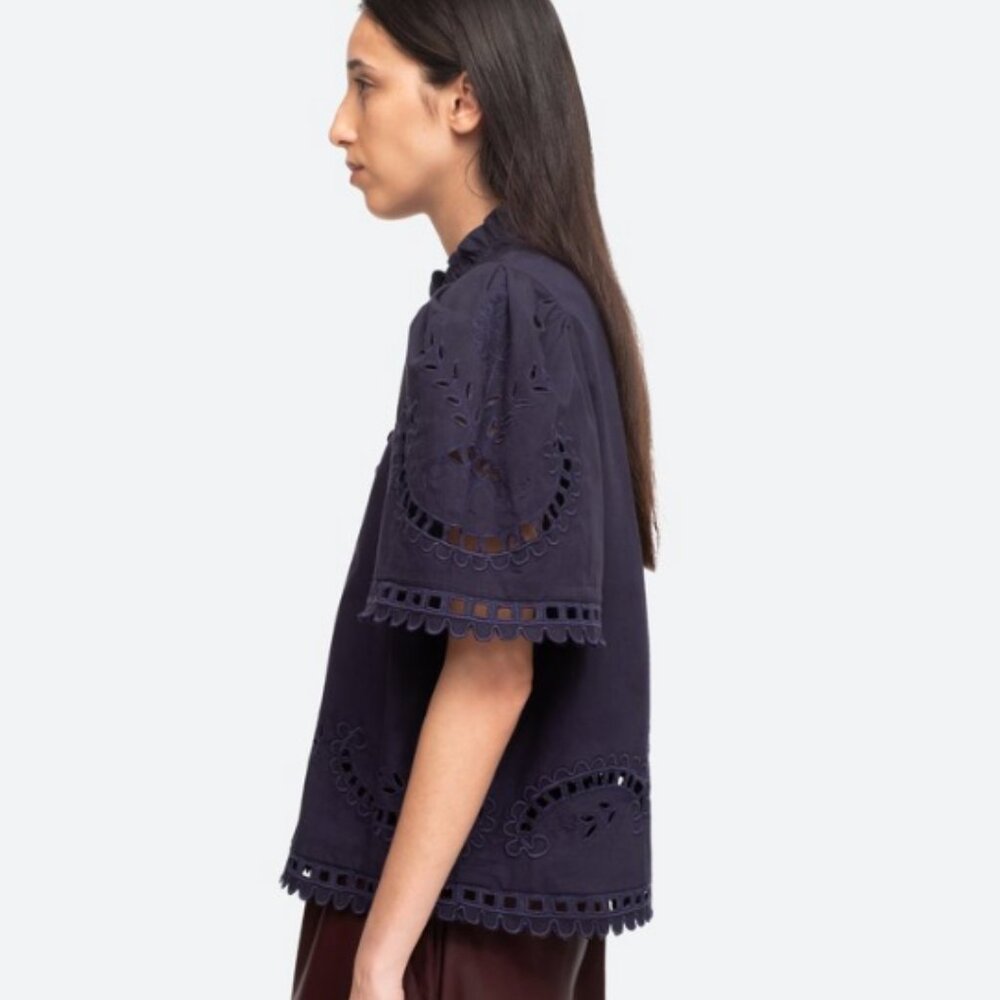 Sea NY Santos Eyelet Navy Top - Picture 10 of 10